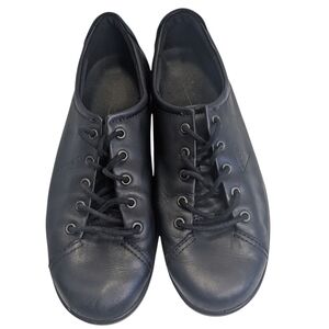 Ecco Women's Black Leather Sneakers Casual Comfort Runners Size 10